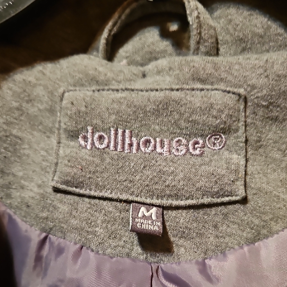 Dollhouse |Solid Gray Hooded Peacoat - image 2